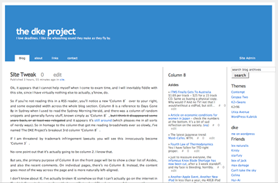 version 12 blog page